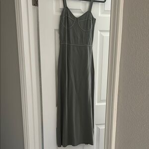 Zara body con Elegant green Gray Maxi Dress
